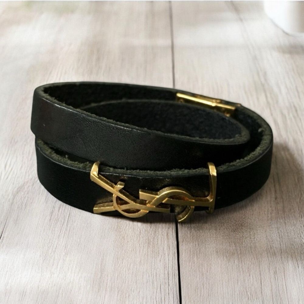 SOLD! YSL Leather Wrap Bracelet